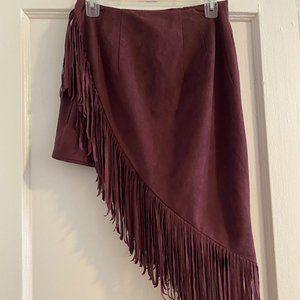 Express - Purple Suede Skirt - Asymmetrical - 4